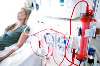 Compared with patients on maintenance dialysis, men with prostate cancer and women with breast cancer have better unadjusted 5-year survival probabilities. Compared with patients on maintenance dialysis, men with prostate cancer and women with breast cancer have better unadjusted 5-year survival probabilities.