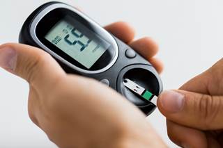 Instead of finger pricks and test strips, a sensor is implanted below the skin in patients with diabetes. Instead of finger pricks and test strips, a sensor is implanted below the skin in patients with diabetes.